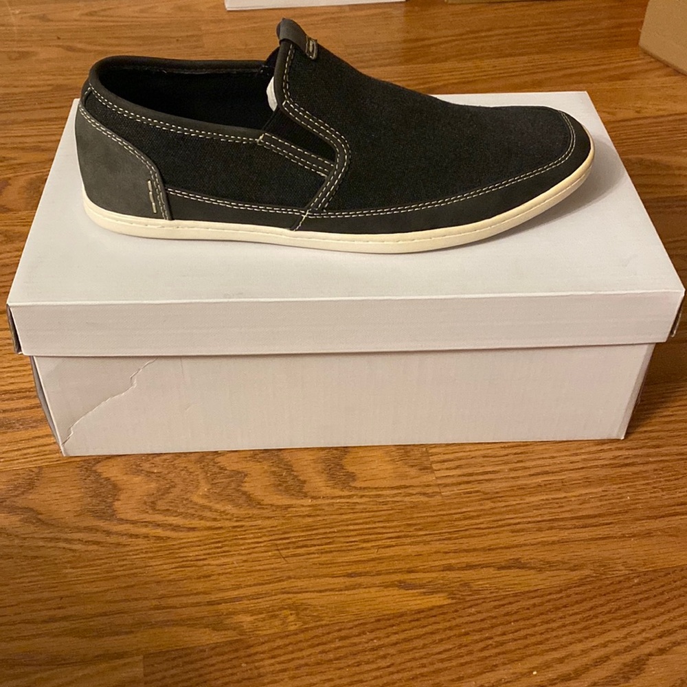 NIB Men’s Steve Madden Black Foleeo Canvas Square Toe Loafers